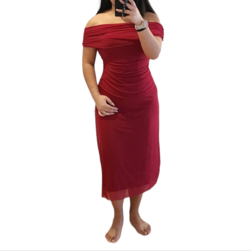 Elegant off the shoulder dress szL
